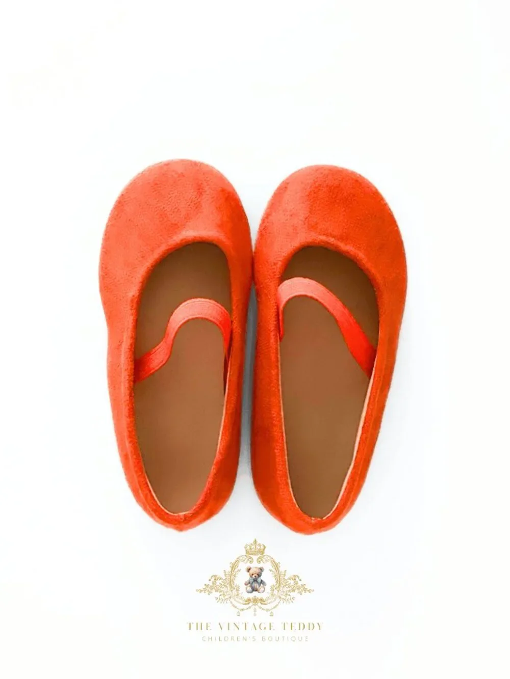 NWT Adorable Girls Ballerina Flats Children's Shoes Baby Toddler Kids Orange 5.5